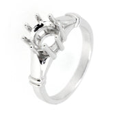 Sterling Silver Semi Mount Ring Setting Round Cut RD 7x7mm Vintage Repro - Syzjewelry